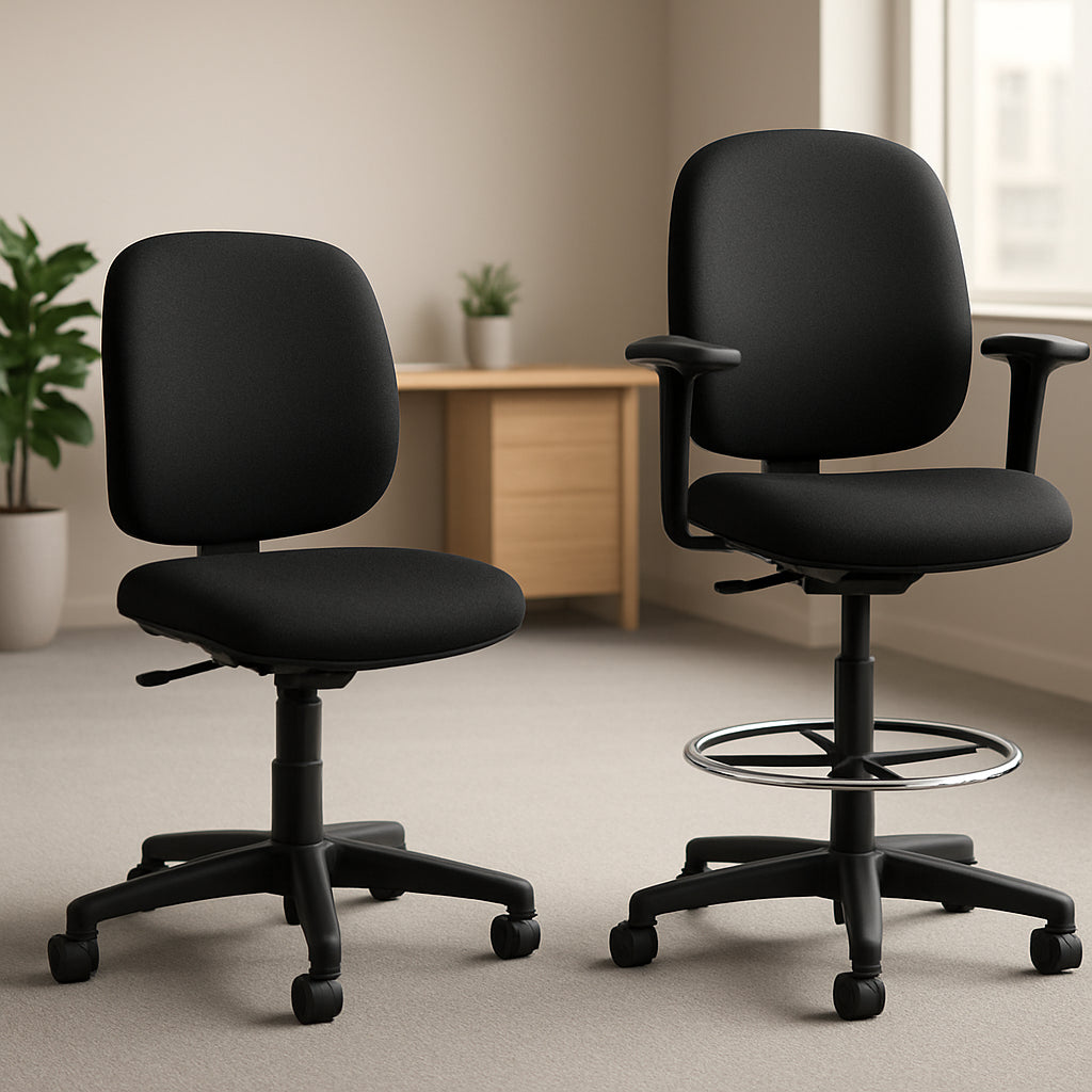 Featured image for Armless Office Chairs vs Drafting Chairs: Which Is Best for You?