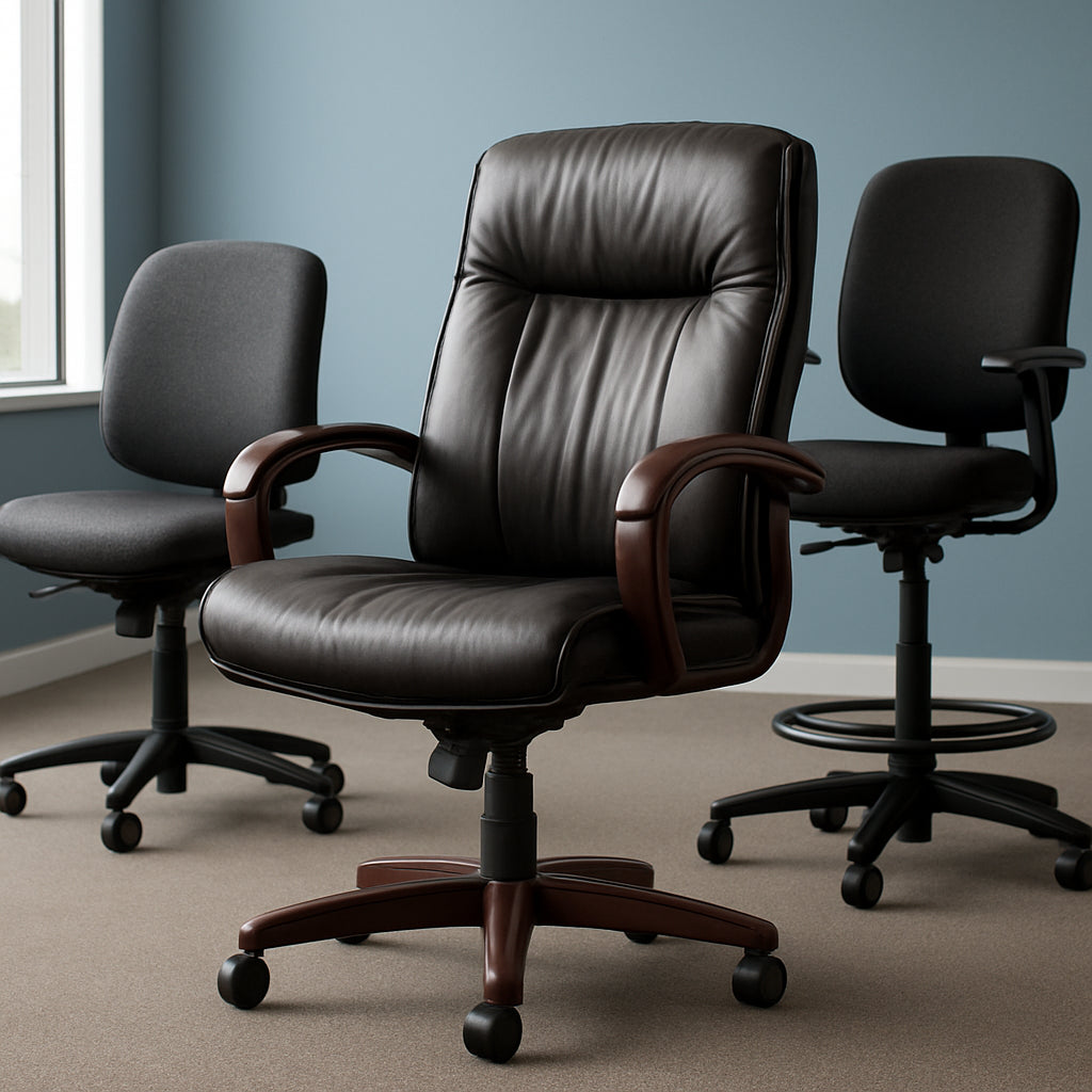 Featured image for Leather Office Chairs vs Armless & Drafting Chairs: Best Choice