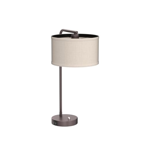 25" Tall Table Lamp with USB C+A Ports, Fully Stepless Dimmable Modern Minimalist Bedside Nightstand Lamp, Reading Desk Lamp for Bedroom, Living Room, Study Room, Office, 9W 3000K LED Bulb Included