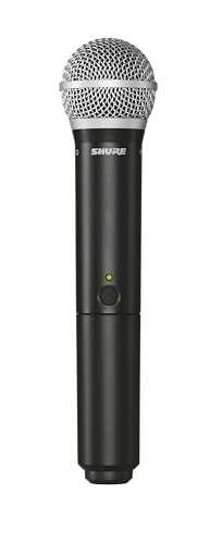 Shure BLX24/PG58 Handheld Wireless Audio System H9 Band (512–542 MHz) – BLX4 Receiver, BLX2 Transmitter with PG58 Dynamic Mic, Up to 14 Hr Battery, 300 ft Range