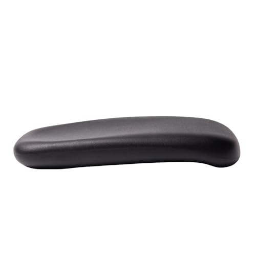 CHAHEKAI Office Chair Arm Replacement, PU Armrest Arm Pads Caps, Univeral 4" Mounting Hole, (Set of 2) Black with Screws Washer and Wrench