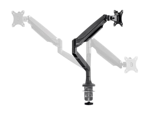 Monoprice Single Monitor Adjustable Gas Spring Desk Mount - Black, Supports Up to 34 inch Monitors, 19.8 LBS Display Weight, Smooth Full-Motion Black - Workstream Collection