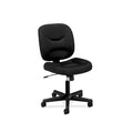 HON ValuTask Ergonomic Armless Office Chair with Breathable Mesh Low Back, Center‑Tilt Recline and Wheels, Compact Desk and Computer Chair for Home Office, Dorm, or Small Spaces, Black