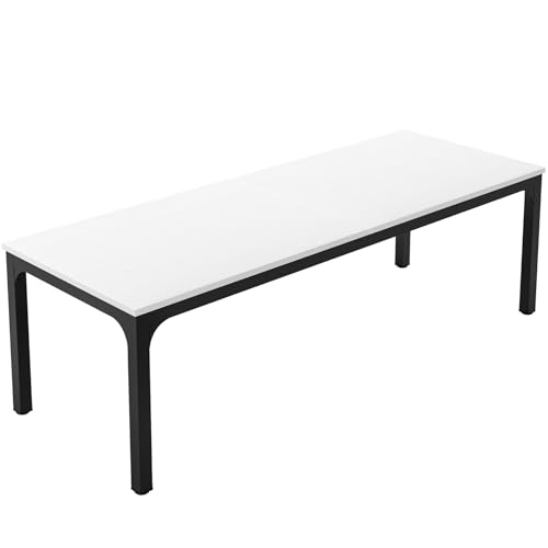 Tribesigns 2-Person Home Office Desk, 78.7" Extra Long Computer Desk, Double Workstation for Home Office, Work Desk for Two People (White + Black)