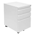 Mount-It! 3 Drawer File Cabinet with Lock and Wheels, Under Desk Storage Filing Pedestal for Home Office, No Assembly Small Rolling File Cabinet for Legal, Letter, and A4 Files in White