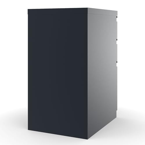 STAPLES 3-Drawer Vertical File Cabinet, Letter Size Documents, Lockable, 19.88" D x 15" W x 27.75" H, Black