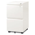 DEVAISE 2 Drawer Mobile File Cabinet with Lock, Commercial Vertical Metal Filing Cabinet for Home Office, Fully Assembled Except Casters, White