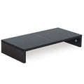 TEAMIX 20 Inch Monitor Stand Riser, Black Desktop Stand for PC/TV/Laptop/Printer, Wood Monitor Riser with Storage, Computer Stand Keyboard Organizer