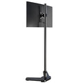 Single Tall Monitor Mount, Extra Long Computer Stand with 47 inch Pole, Floor Computer Stand, Free-Standing Monitor Desk Mount Support 13 to 27 inch Screen,22lbs