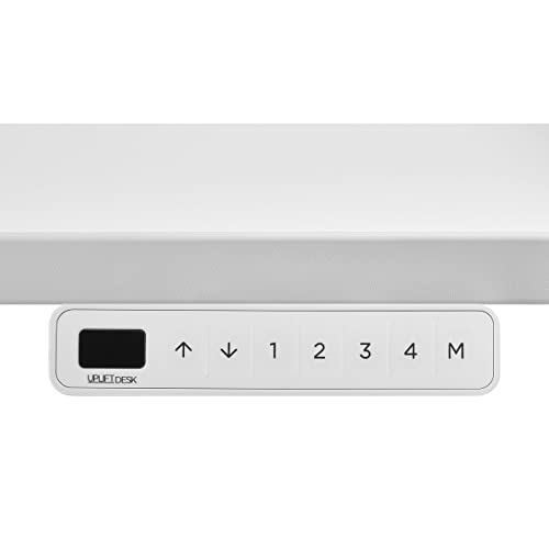 UPLIFT DESK Bamboo (72 x 24 inch) Standing Desk 2-Leg V2-Commercial Adjustable Stand Up C-Frame (White), Advanced Keypad, Wire Grommets, Wire Tray, Rocker Board