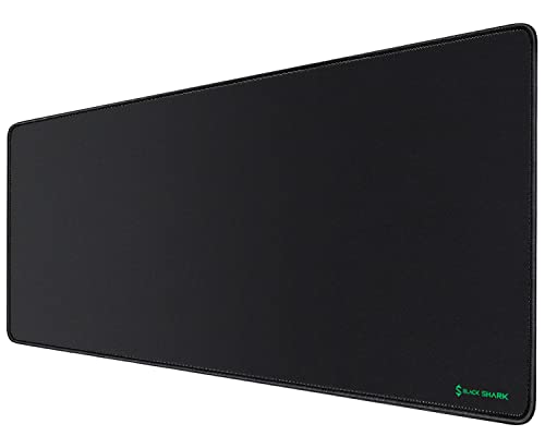 Black Shark Gaming Mouse Pad Desk Mat (31.5” x 11.8” x 0.15”) Mousepad with Superfine Fiber Surface Smooth, Non-Slip Rubber Base, Office Decor for Gamers, Office, Desk Pad Manta P2