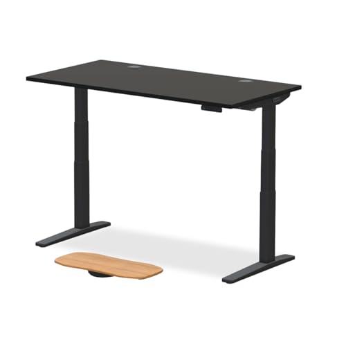 UPLIFT DESK V3 2-Leg Black Laminate Wood Standing Desk – Adjustable Height, Advanced 1-Touch Memory Keypad, Under Desk Cable Management, Wire Grommets & Rocker Board (Black C-Frame, 60 x 30 inch)