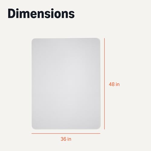 Amazon Basics Office Chair Mat for Hard Floors, Clear, Smooth Surface, Protects Hard Floors, 36" x 48"
