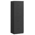 VASAGLE Custos Collection 4-Drawer Vertical File Cabinet for Home Office, Printer Stand, with 4 Lockable Drawers, Adjustable Hanging Rail, for A4 and Letter-Size Files, Ink Black UOFC082B02