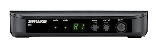 Shure BLX24/PG58 Handheld Wireless Audio System H9 Band (512–542 MHz) – BLX4 Receiver, BLX2 Transmitter with PG58 Dynamic Mic, Up to 14 Hr Battery, 300 ft Range