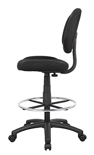 Boss Office Products B1615-BK Ergonomic Works Drafting Chair Without Arms in Black, Mid-Back