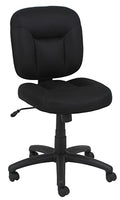 Amazon Basics Low-Back Armless Office Desk Chair with Back Support, Adjustable Height, 360 Degree Swivel, Fabric Upholstery, Rolling Wheels, Black