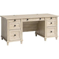 Sauder Hammond Executive Desk in Engineered Wood-Chalk Oak Finish