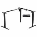 VIVO Medium Electric Single Motor Height Adjustable 3-Leg Corner Desk Standing Frame, Holds up to 225 lbs, Sit Stand L-Shaped Motorized Legs Only, Black, DESK-E355B
