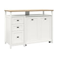Sauder Cottage Road Credenza Desk, White Finish