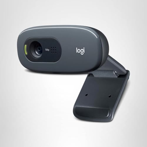 Logitech C270 Webcam, 720p, Widescreen Video Calling, Light Correction, Noise-Reducing Mic, Works with Zoom, Nintendo Switch 2’s New GameChat Mode, PC/Mac/Laptop/MacBook/Tablet - Black