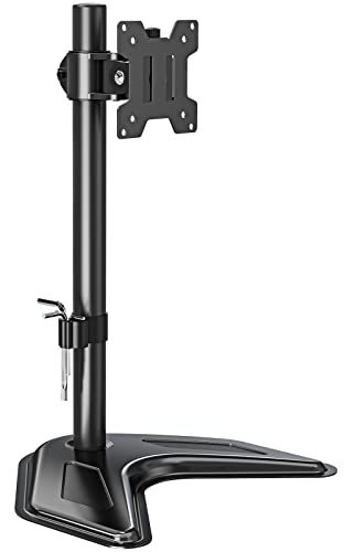 MOUNTUP Single Monitor Stands, Freestanding VESA Monitor Desk Mount fits 13'' to 32'' Computer Screen with Height Adjustable, Swivel, Tilt, Rotation, 17.6 lbs Load, For Home Office, VESA 75x75/100x100