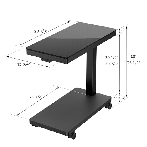 EUREKA ERGONOMIC Height Adjustable Computer Tower Stand, Illuminated Glass Panel PC Stand w/RGB Lights, 2-Tier CPU Holder Cart Under Desk, PC Floor Stand for Office Gaming, APP Control