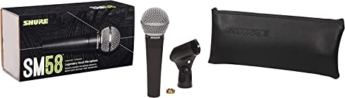 Shure SM58-LC Dynamic Vocal Microphone – Professional Handheld Cardioid XLR Mic for Singing, Live Performance, Studio Recording, Podcast & Broadcast, Black