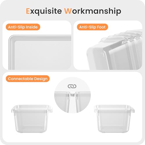 A-LuGei 【Military Grade】 Drawer Organizer, 【𝟱𝗦𝗶𝘇𝗲】 Makeup organizer, 【Holds 177 Items】 Bathroom Organizers and Storage, Organization and Storage, Desk Drawer Organizer for Vanity (Clear)
