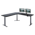 Vari ComfortEdge 80x80 L-Shape Electric Standing Desk – Height Adjustable Sit-Stand VariDesk for Corner Office with Reversible Left/Right Design + Black Top/Slate Legs (Ships in 4 Boxes)