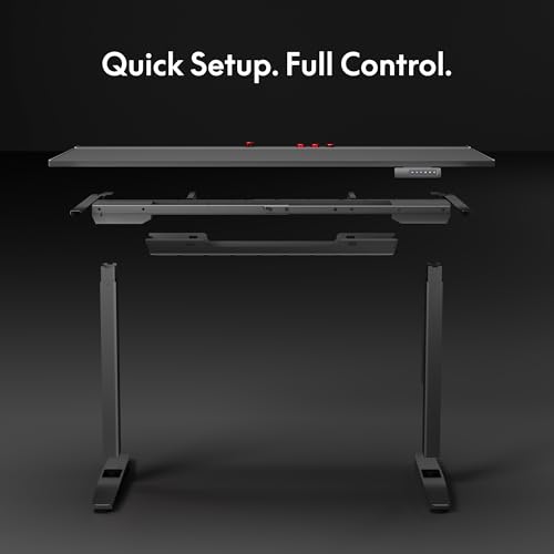FLEXISPOT Electric RGB Gaming Standing Desk, 55" Dual Motor Height Adjustable Desk with Integrated Cable Management, Ergonomic Sit-Stand Computer Workstation for PC Gamers