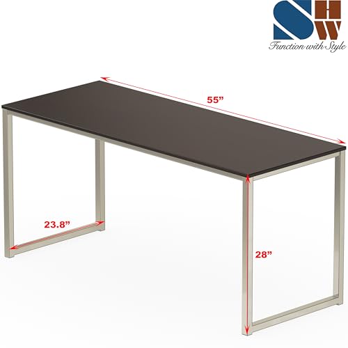 SHW Mission 55-Inch Home Office Computer Desk, Espresso