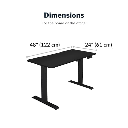 Vari Essential Electric Standing Desk for Home Office – 48x24 - White (Black)