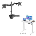 HUANUO 32 inches Dual Monitor Stand & HUANUO Electric Small Standing Desk