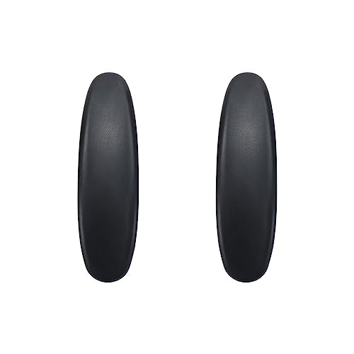 Wealrit 2 Pcs Office Chair Arm Pads, Black Armrest Pads Universal 4" Mounting Hole PU Office Chair Parts