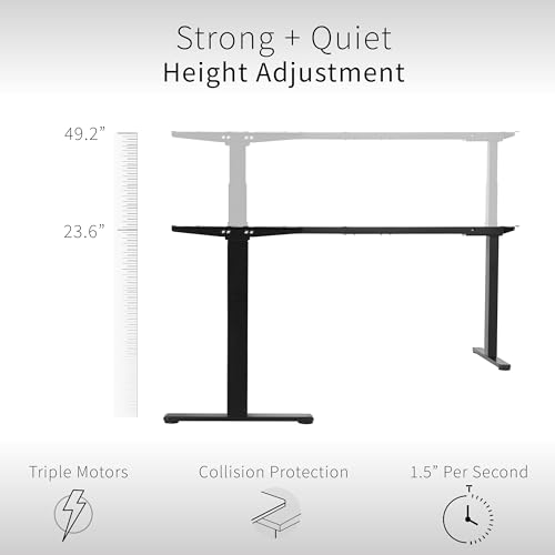 VIVO Black Electric Corner 3 Leg Standing Desk Frame, DESK-V130EB