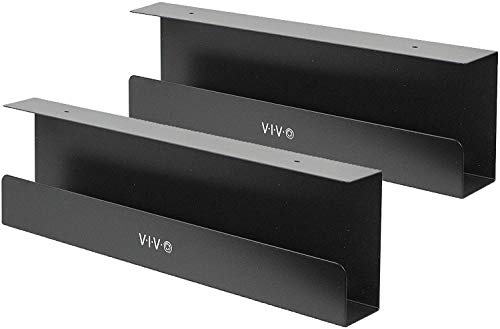 VIVO Under Desk 17 inch Cable Management Trays, Power Strip Holders, Cord Organizers, Wire Tamers for Office and Home, Black, 2 Pack, DESK-AC06-2C