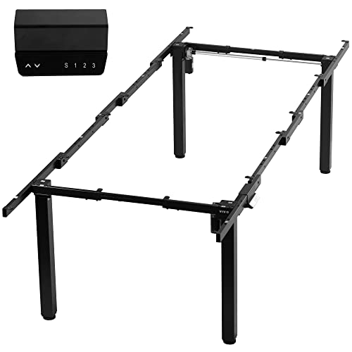 VIVO Electric 4-Leg Dual Motor Standing Desk Frame for Table Tops up to 130 x 60 inches and 352 lbs, Memory Controller Height Adjustment, Frame Only, Black, DESK-E-400B