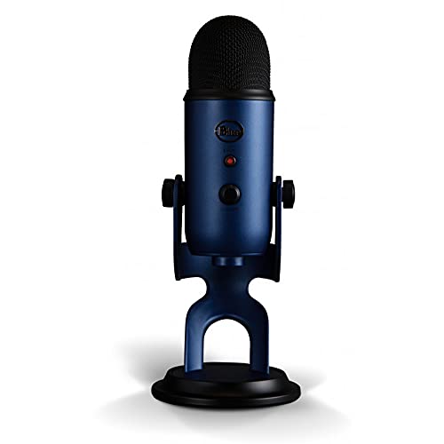 Logitech Creators Blue Yeti USB Microphone for PC, Mac, Gaming, Streaming, Podcasting, Studio and Computer Condenser Mic with Blue VO!CE Effects, 4 Pickup Patterns, Plug and Play - Midnight Blue