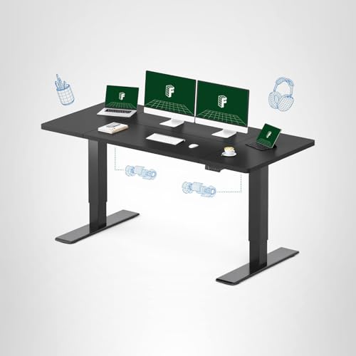 FLEXISPOT 71"x32" Large Dual Motor Electric Standing Desk, Black - 198 LBS Heavy-Duty Capacity, Ideal for Home Office, Creative Studio, or Multi-Monitor Setup
