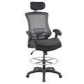 BOLISS 400lbs Ergonomic Drafting Chair,Tall Office Mesh Chair, Standing Desk Chair,Height Adjustable Armrest and Flip up Arms, Adjustable Lumbar Cushion (Black Frame Black Mesh)