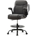 Drafting Chair Tall Office Chair for Standing Desk, Ergonomic Tall Desk Chair with Adjustable Foot Ring, Flip-Up Armrests, Lumbar Support, Comfortable Fabric Seat – Ideal for Home and Office Use