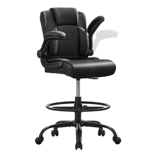 BOSMILLER Drafting Chair,Tall Office Chair for Standing Desk with Adjustable Height,Counter Computer Chairs with Footrest for Home,Drawing or Counter Height Use