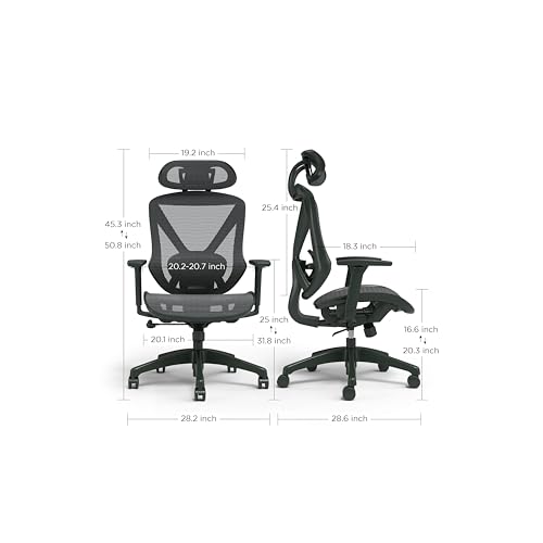 Staples Dexley Ergonomic Mesh Office Chair - Adjustable Height, Swivel Tilt, Lumbar Support, Black