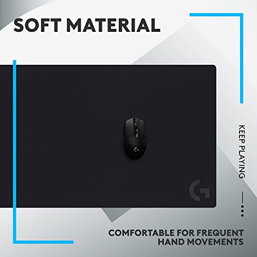 Logitech G840 XL Cloth Gaming Mouse Pad - 0.12 in Thin, Stable Rubber Base, Performance-Tuned Surface - Black