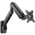 monTEK Single Monitor Wall Mount - Full Motion Wall Arm for 17–32 Inch Screens, Space Saving, Wobble-Free Mechanical Spring Holds 20 lbs, Ergonomic Height Adjustable, VESA 75x75/100x100, Black
