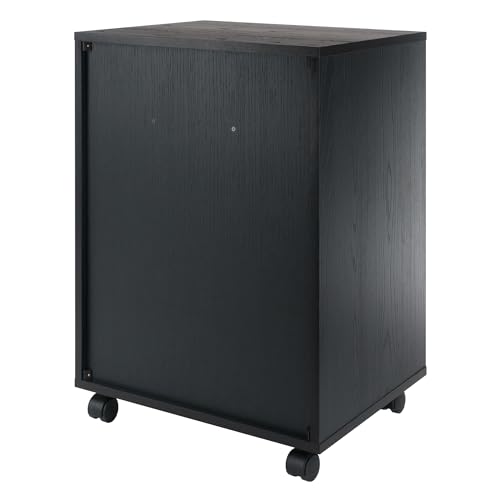 Winsome Halifax Mobile Storage Cabinet with 5 Drawers in Black, Stylish & Functional Home Storage Cabinet for Filing, Kitchen Organization, Moveable Furniture for Office, Dorms, Apartments