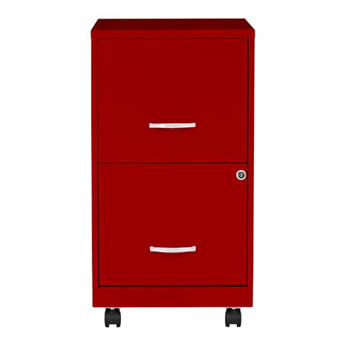Lorell LYS SOHO File/File Mobile File Cabinet, Red