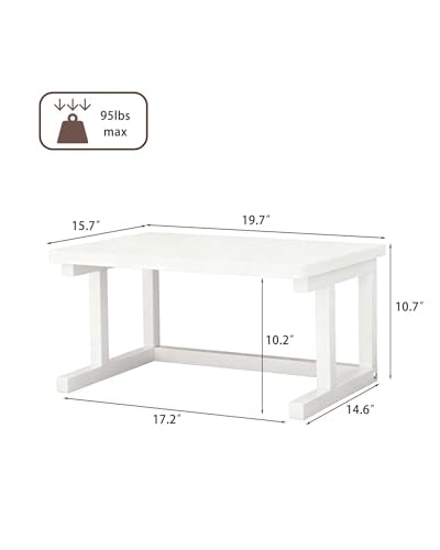 WRITECRY Desktop Printer Stand, 19.7″x 15.7″ 2-Tier Large Printer Shelf fit 3D Laser Printer/Scanner/Fax Machine, Industrial Storage Rack for Home Office Storage, White P5040-W