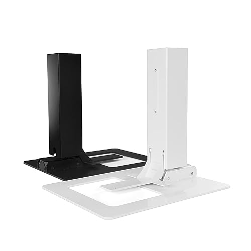 UPLIFT DESK - E7 Electric Standing Desk Converter, Black Base, Bamboo Worksurface (Single Monitor)
